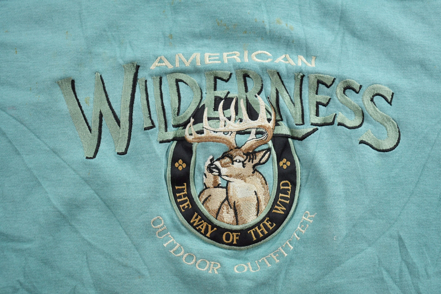 Vintage 1990s American Wilderness Deer Embroidered Crewneck Sweatshirt / 90s Crewneck / Souvenir / Athleisure / Streetwear / Outdoors