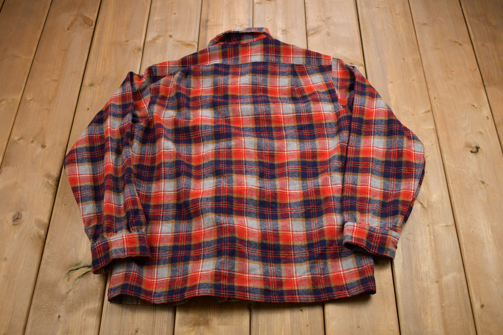 Vintage 1960s Pendleton Plaid Button Up Shirt