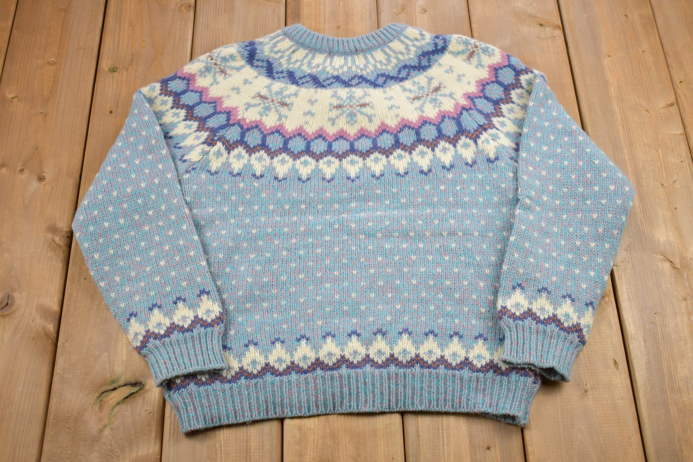 Vintage 1980s Woolrich Abstract Print Wool Sweater