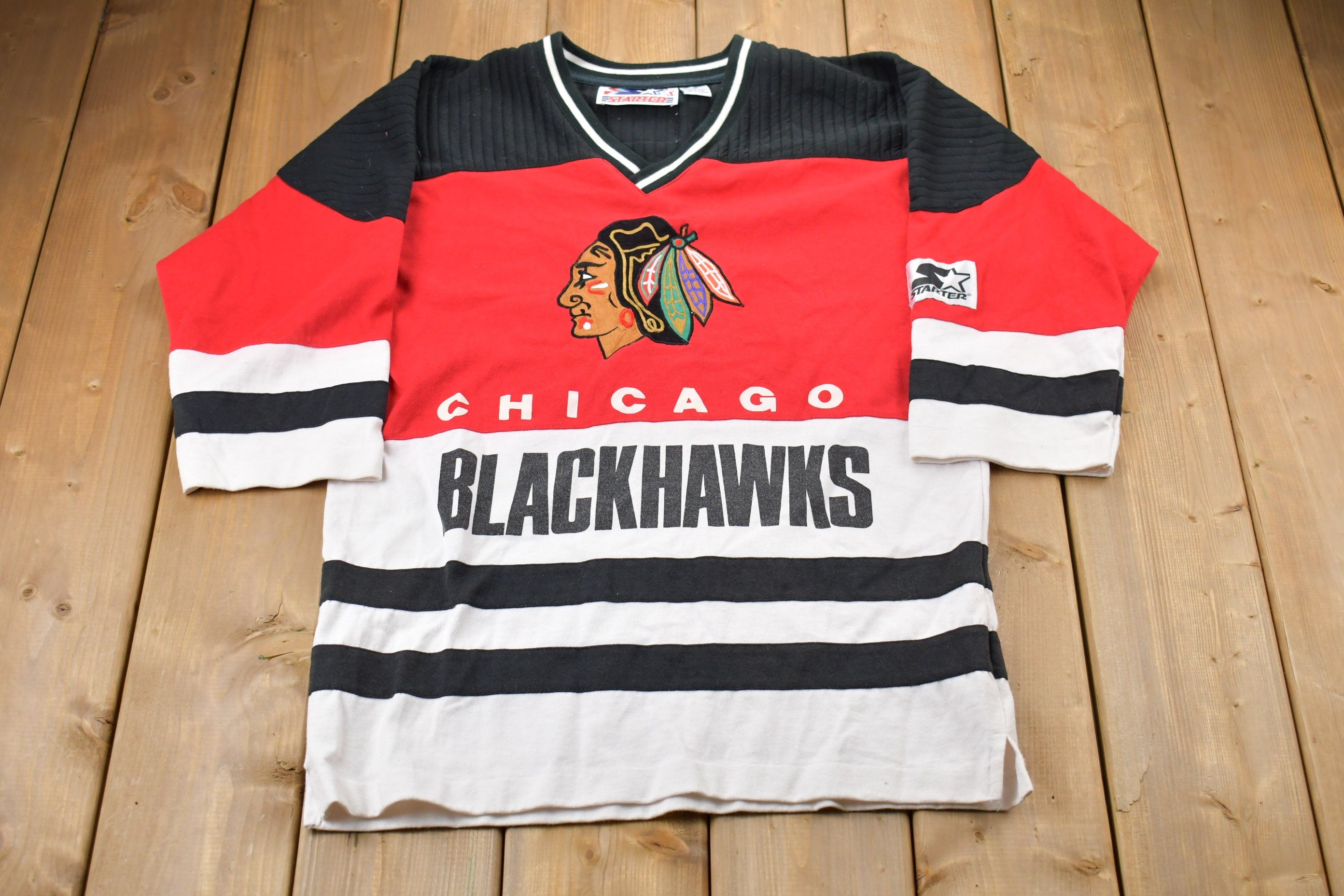 Vintage 1980s Starter Chicago Blackhawks NHL Jersey Sweatshirt
