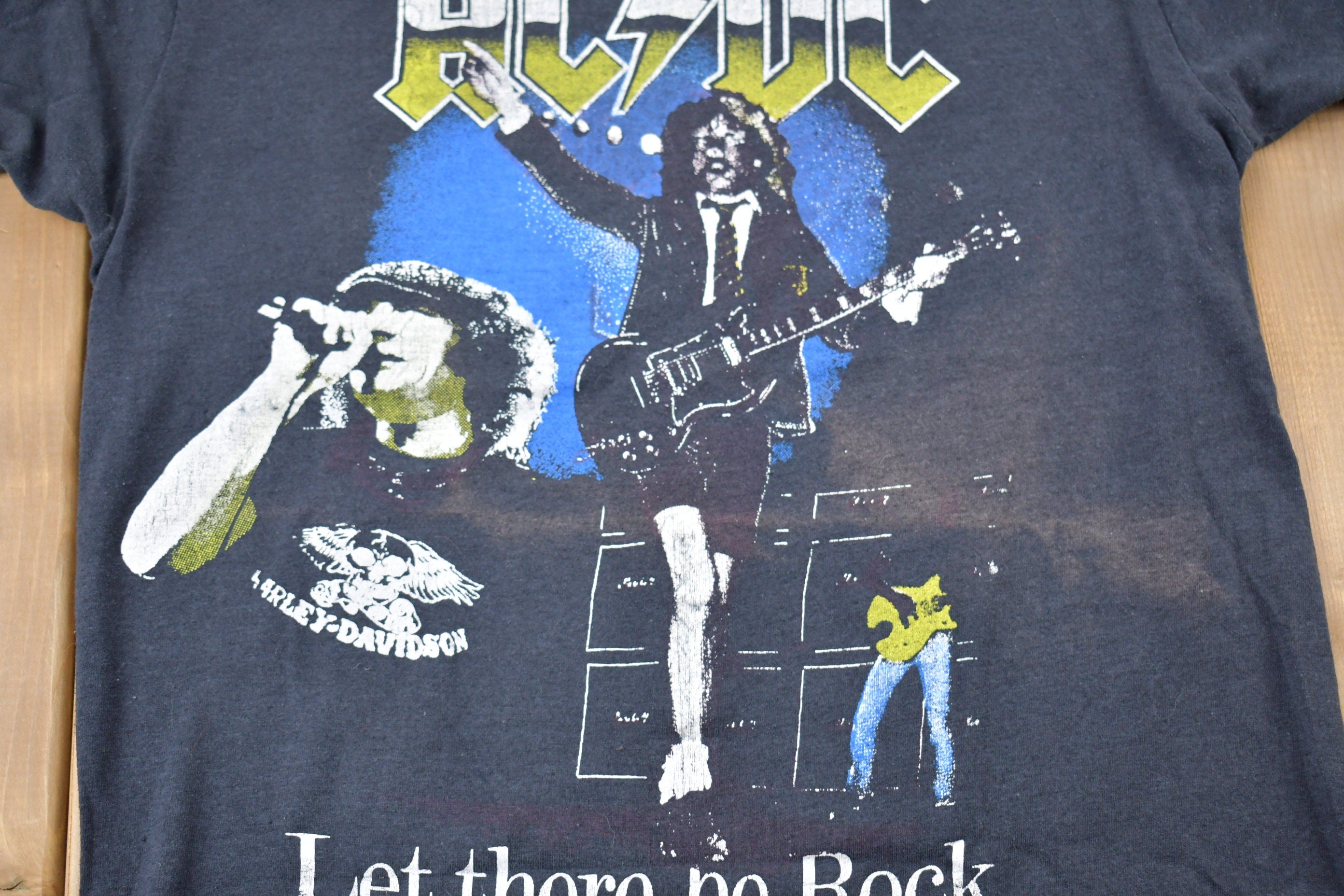 Vintage 1980s ACDC Let There Be Rock Graphic T-Shirt