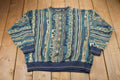 Vintage 1990s 3D Cable Knit Jacquard Knitted Sweater
