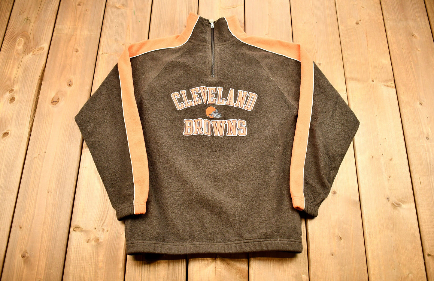 Vintage Cleveland Browns Reebok NFL Sportswear Quarter Zip Fleece Sweater  / Vintage American Sportswear Pullover