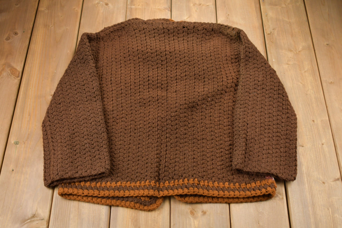 Vintage 1960s Crochet Knitted Sweater