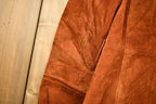 Vintage 1960s Burnt Orange Full Length Suede Leather Jacket