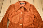 Vintage 1960s Burnt Orange Full Length Suede Leather Jacket