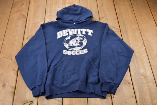 Vintage 1990s Dewitt Soccer MJ Soffe Graphic Crewneck / 90s Hoodie / Vintage Sweater / 90s MJ Soffe/ Athletic Pull Over / Made In USA