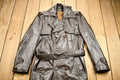 Vintage 1970s Full Length Brown Leather Trench Coat
