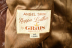 Vintage 1970s Burnt Orange Full Length Angel Skin Nappa Leather Trench Coat