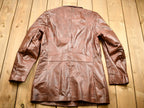 Vintage 1970s Burnt Orange Full Length Angel Skin Nappa Leather Trench Coat