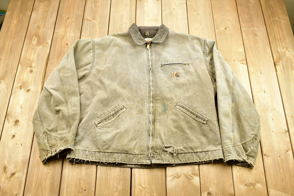 Vintage 1980s Distressed Carhartt Blanket Lined Detroit Jacket