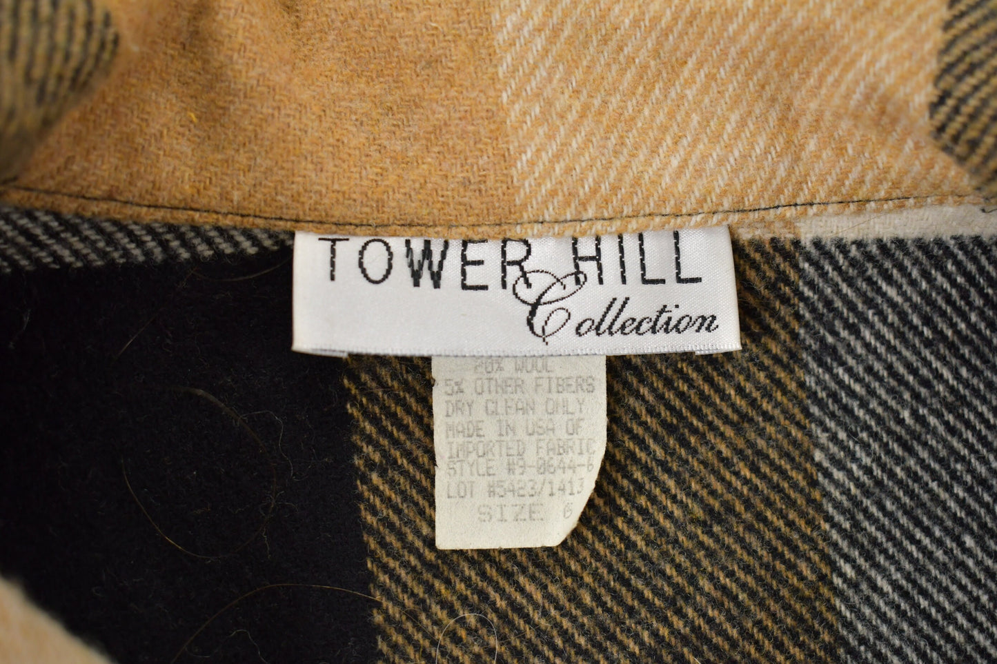 Vintage 1990s Tower Hill Collection Plaid Knitted Jacket / Vintage 90s Jacket / Pattern Sweater / Outdoor / Hand Knit / Made In USA