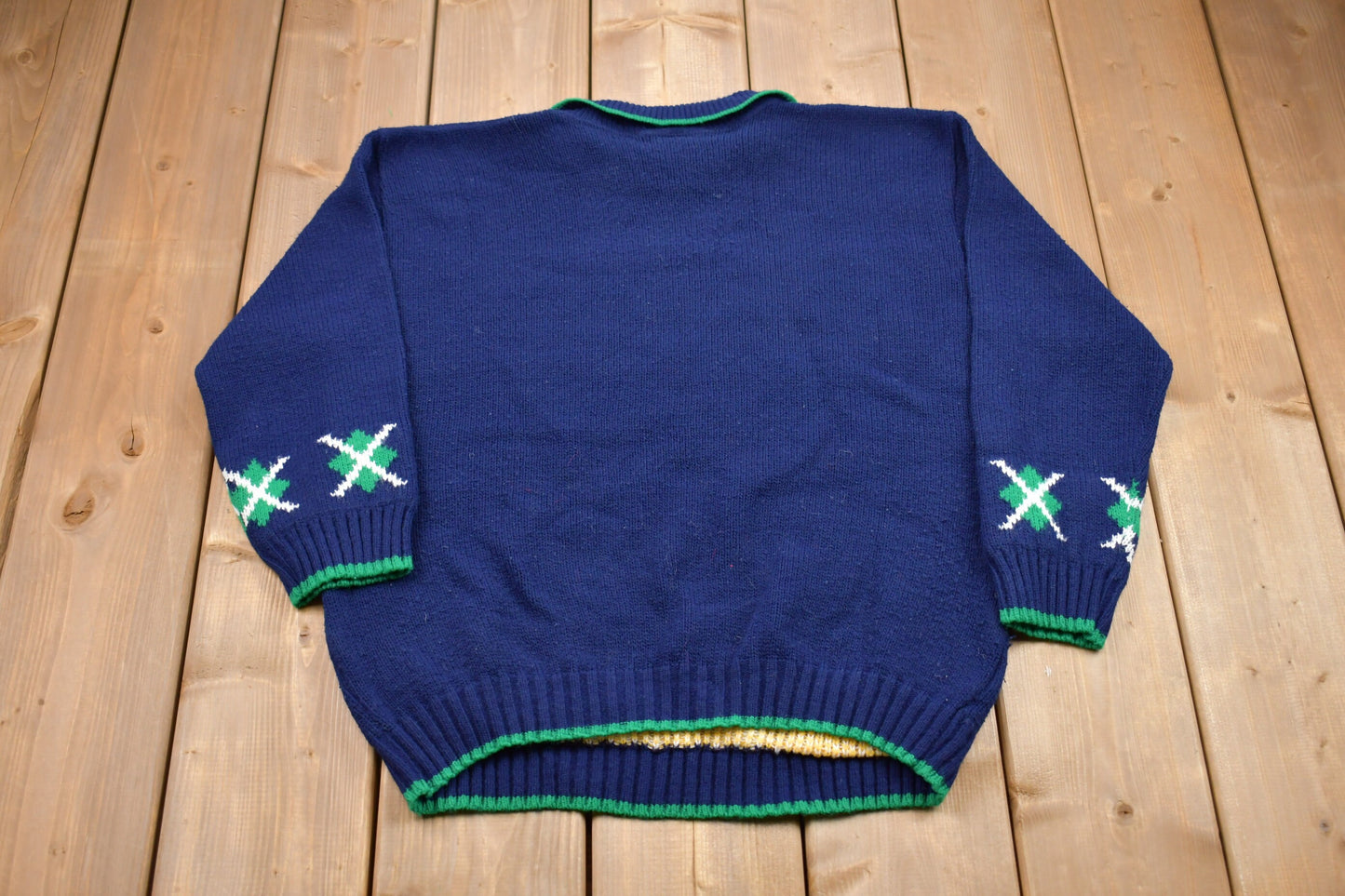 Vintage 1990s The American Collection By Cricket Lane Knitted Sweater / Vintage 90s Collared Sweater / Hand Knit / Pullover Sweatshirt