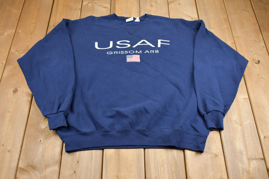 Vintage 1990s MJ Soffe USAF Graphic Sweatshirt / 90s Crewneck / Vintage Sweater / Grissom Arb / Athletic Pull Over / Made In USA