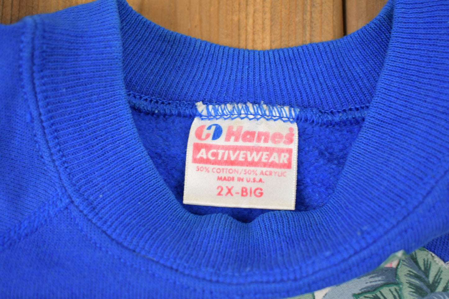 Vintage 1990s Hanes Floral Pattern Crewneck Sweatshirt / 90s Crewneck / Souvenir / Athleisure / Streetwear / Travel And Tourism /Made In USA