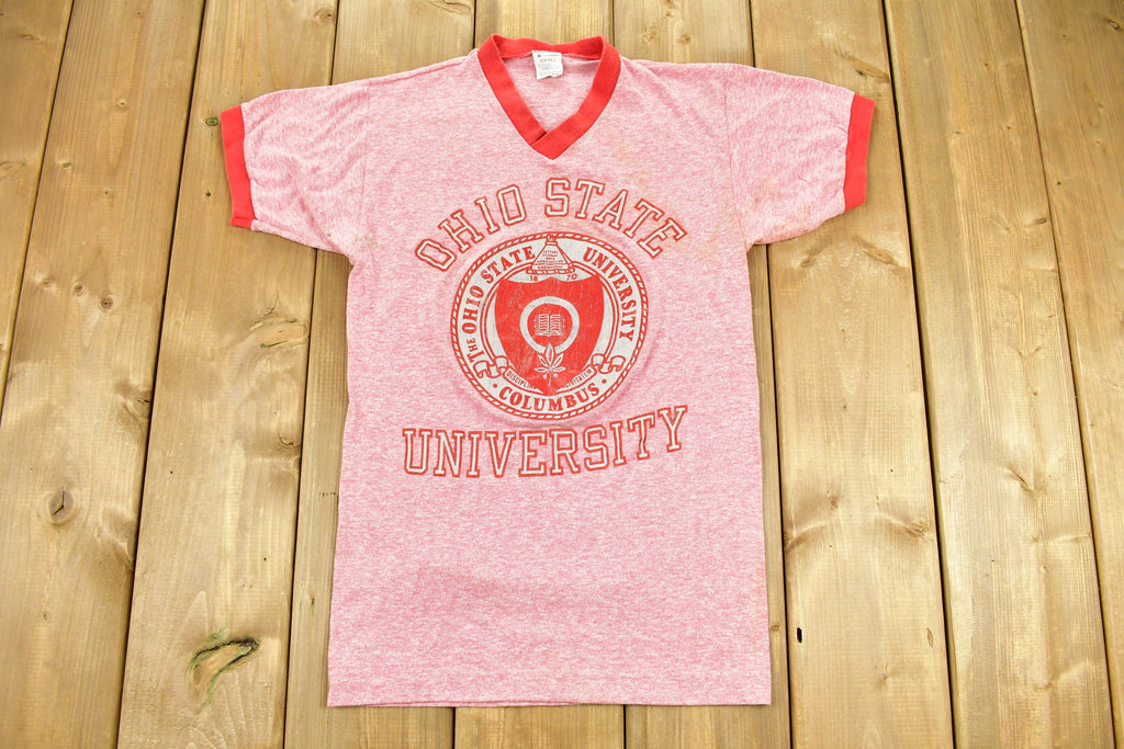 Vintage 1970s Champion University of Ohio State Collegiate Ringer T-Shirt