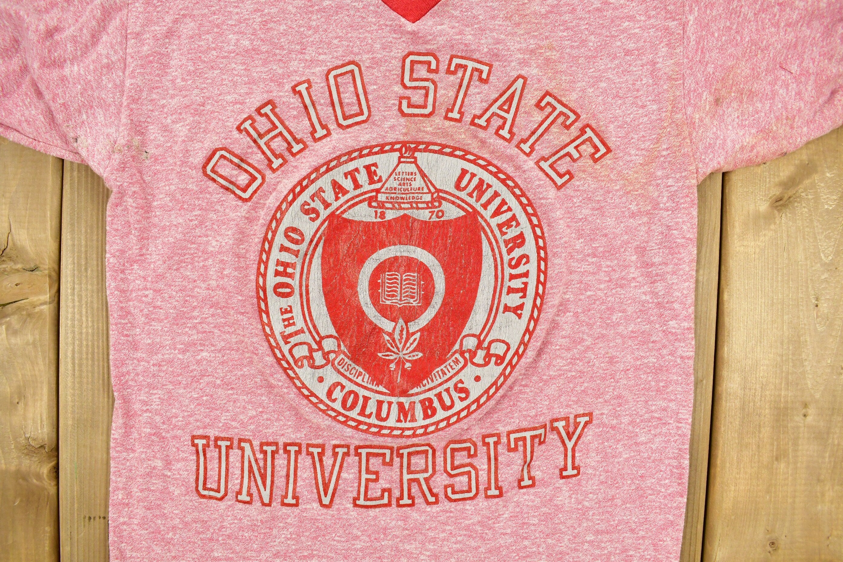 Vintage 1970s Champion University of Ohio State Collegiate Ringer T-Shirt