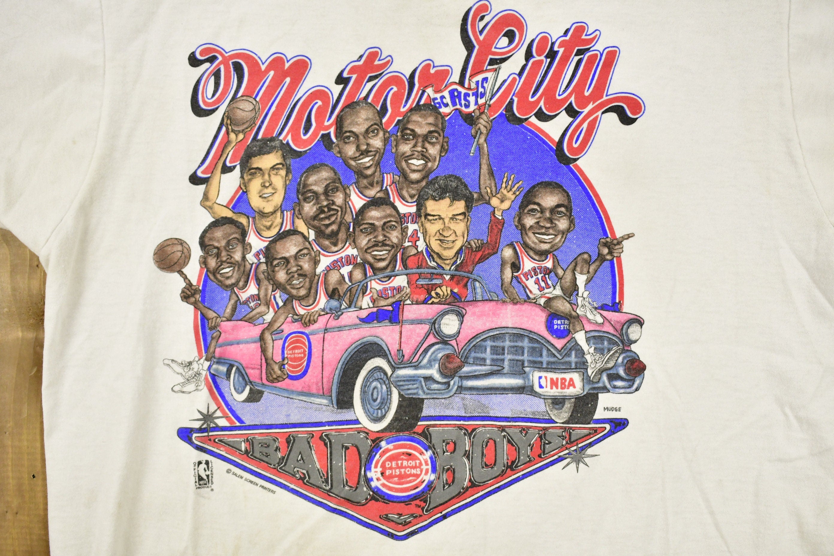 Vintage 1980s Detroit Pistons NBA Bad Boys Graphic T-shirt