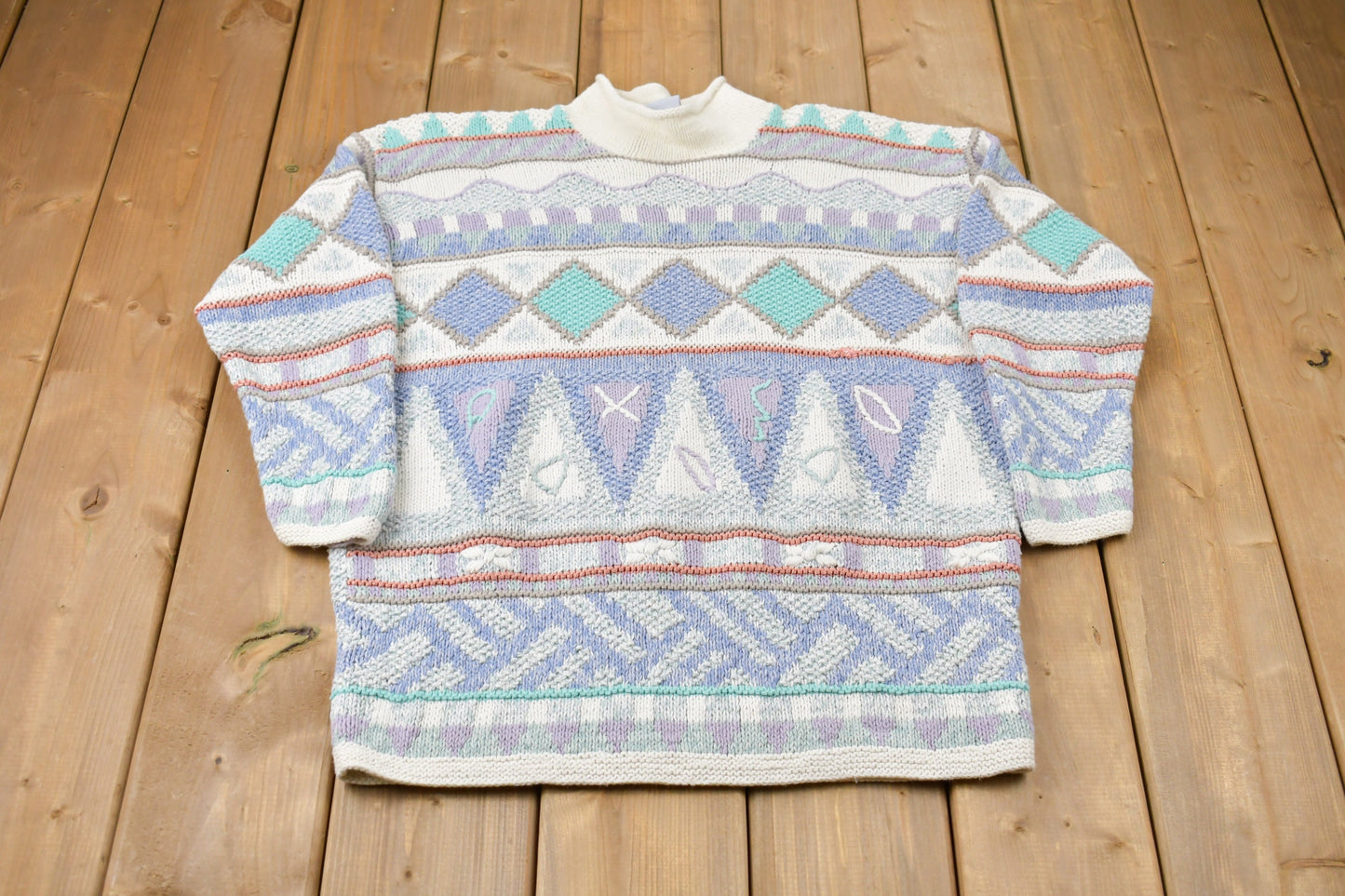 Vintage 1990s Sigrid Olsen Abstract Knitted Sweater