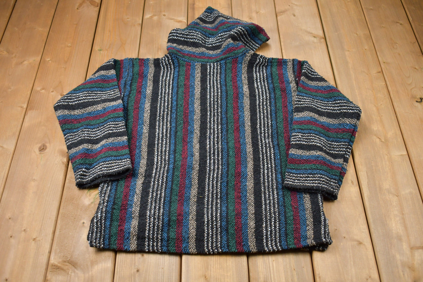 Vintage 1990s Knit Earth Rug Graphic Hoodie