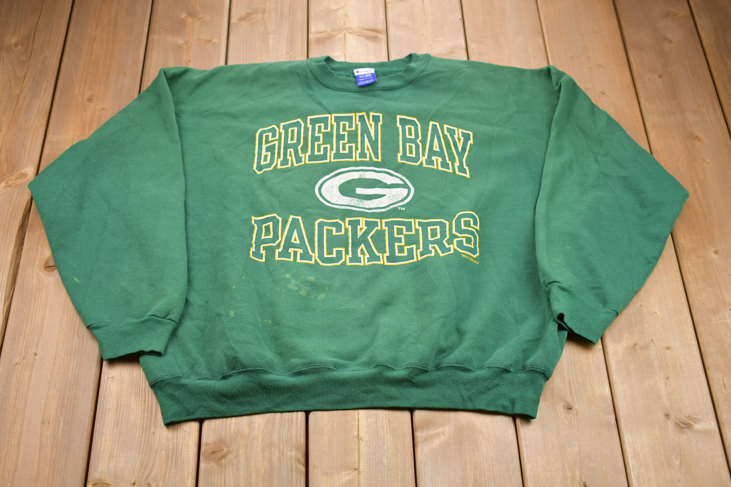 Vintage 1990s Champion Green Bay Packers NFL Graphic Crewneck Sweatshirt