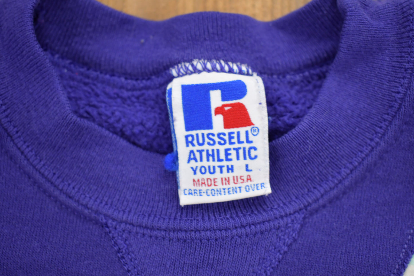 Vintage 1990s Youth Russell Athletic Western Tassels Crewneck Sweatshirt / 90s Crewneck / Souvenir / Athleisure / Streetwear / Made In USA