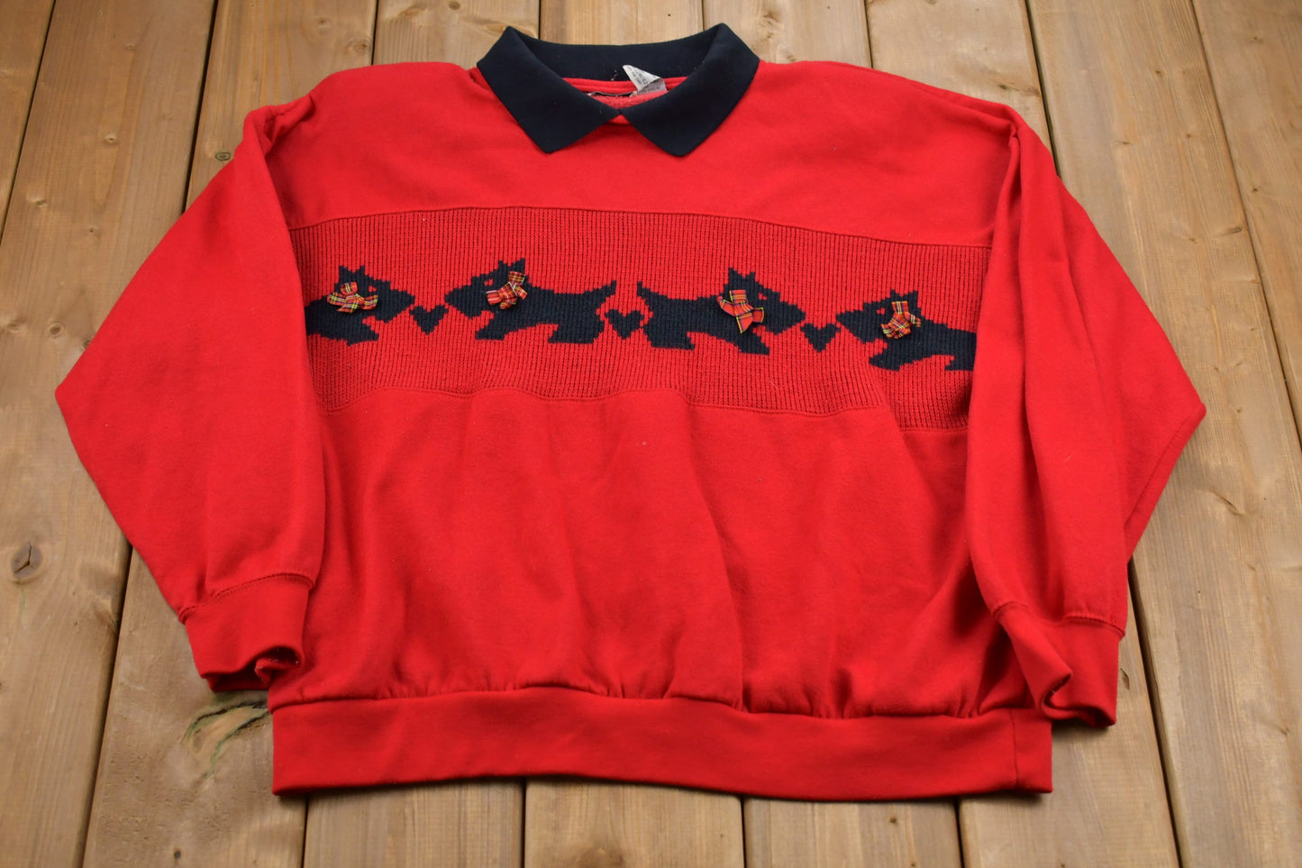 Vintage 1980s Retro Action Cute Dog Sweatshirt / 80s Collared / Animals / Vintage Sweatshirt / Collared Sweatshirt / Pullover Sweatshirt