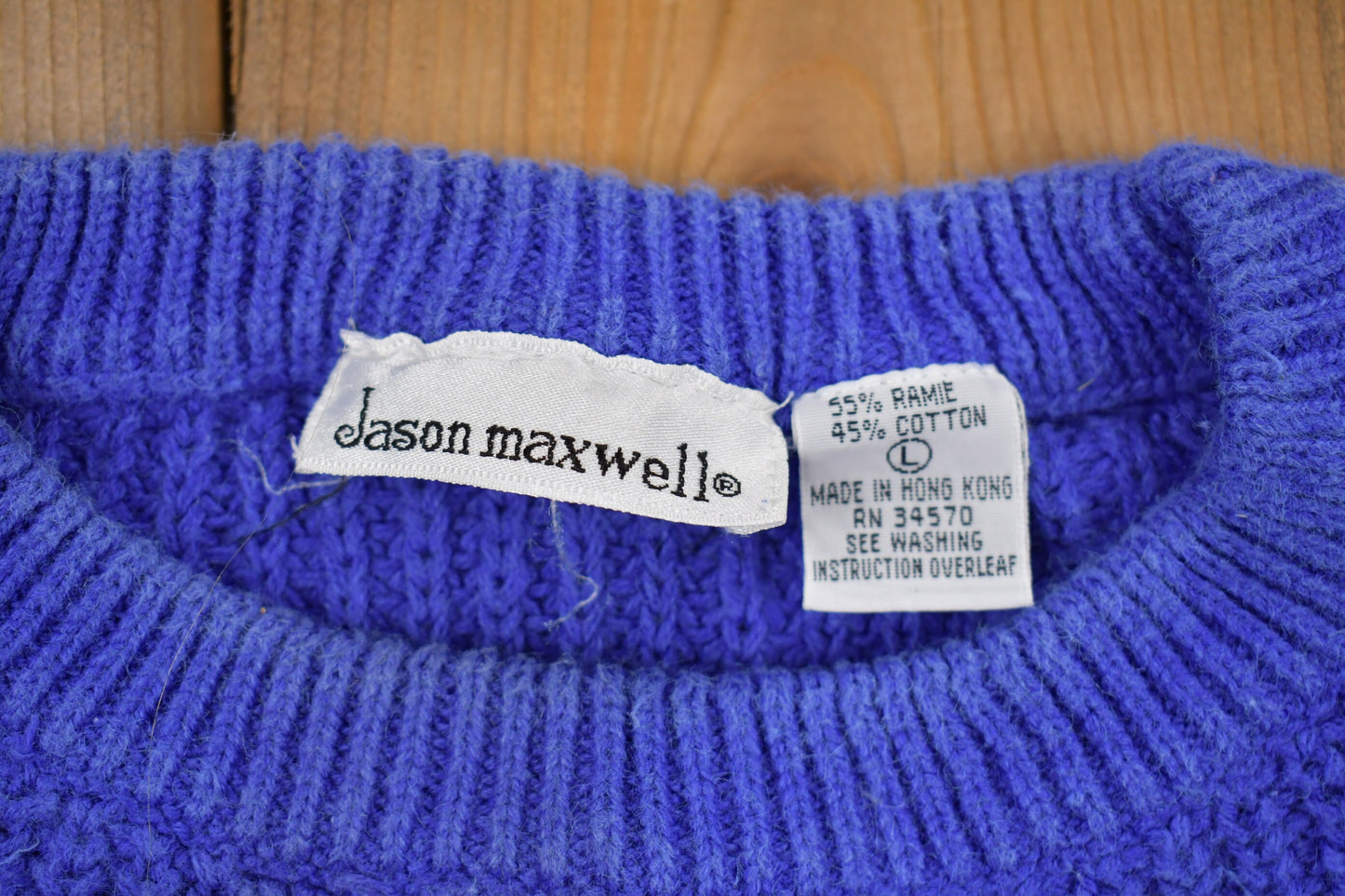 Vintage 1980s Jason Maxwell Knitted Sweater / Vintage 80s Crewneck / Pattern Sweater / Outdoor / Hand Knit / Pullover Sweatshirt