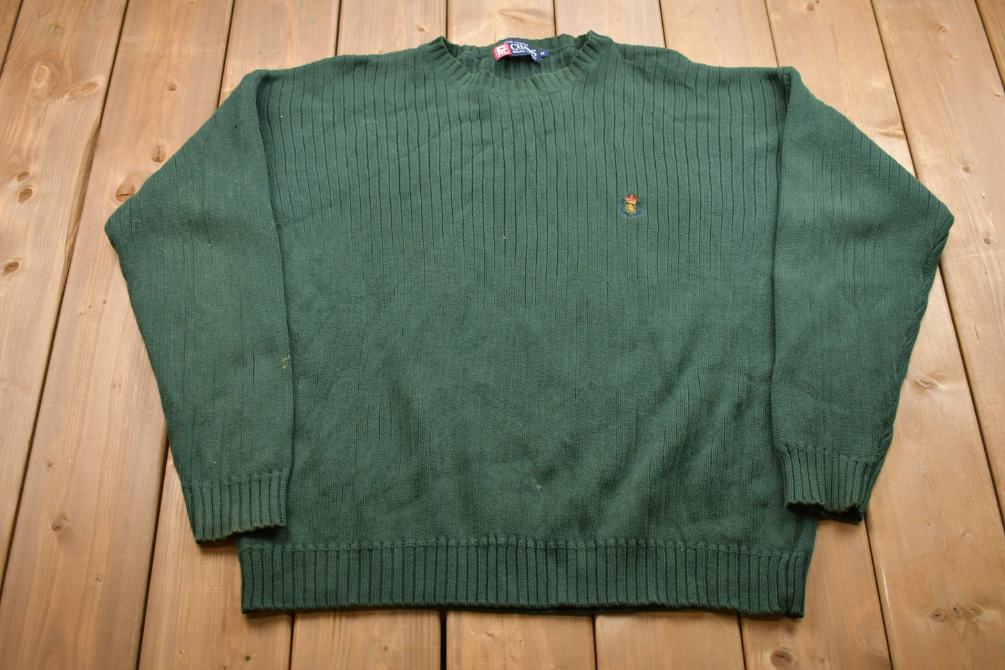 Vintage 1990s Chaps Ralph Lauren Embroidered Knitted Sweater