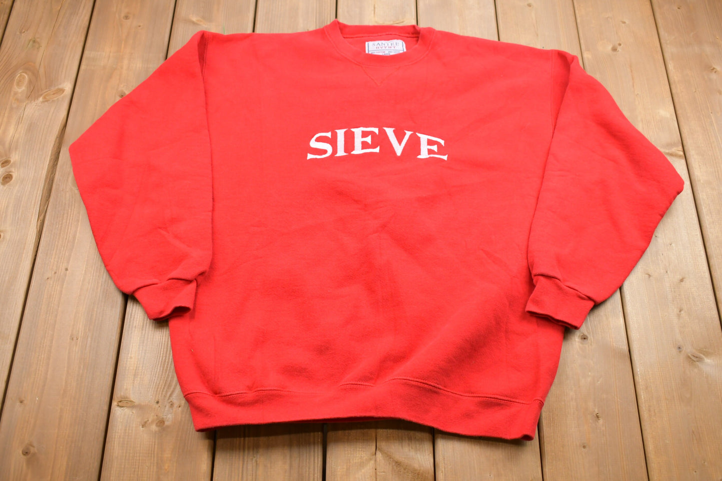 Vintage 1990s Santee Heavyweight Sieve Embroidered Crewneck Sweatshirt