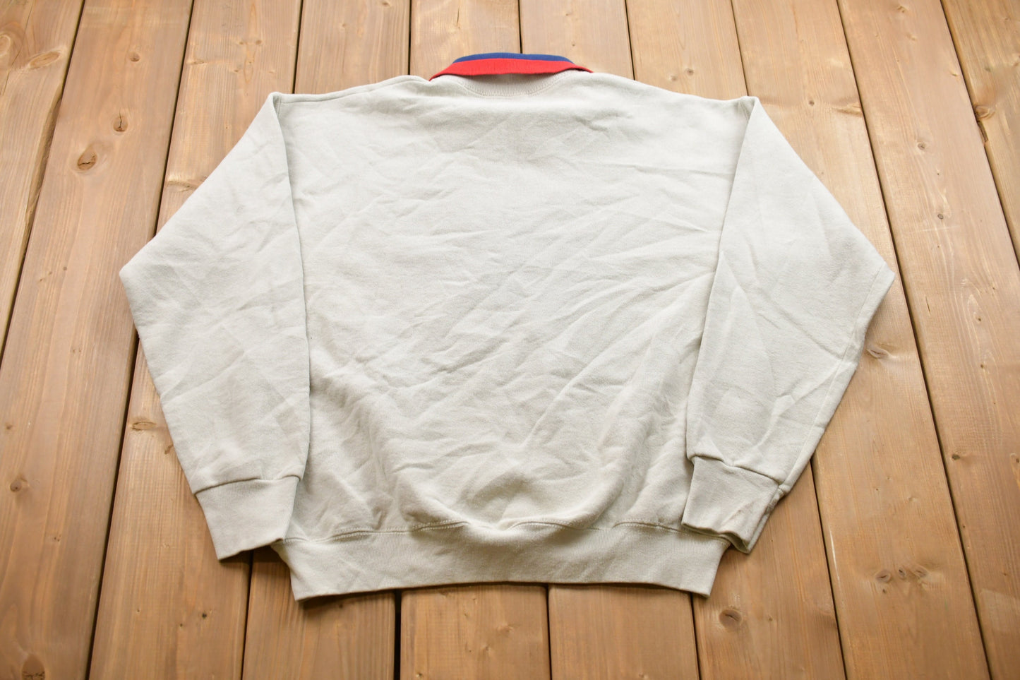 Vintage 1990s Cute Grandma Embroidered Collared Sweatshirt