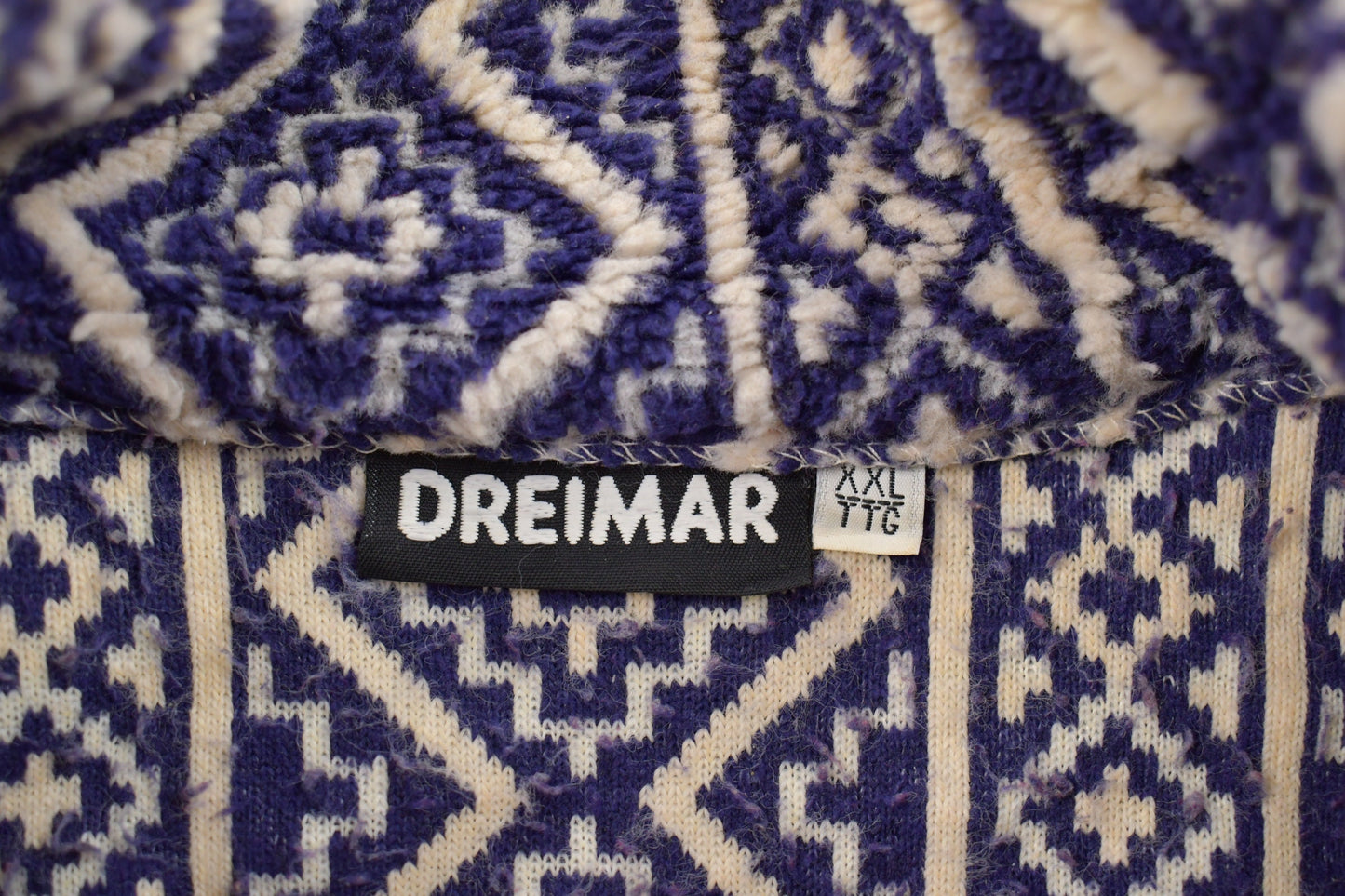 Vintage 1990s Dreimar Aztec All Over Print Zip Up Fleece Sweater