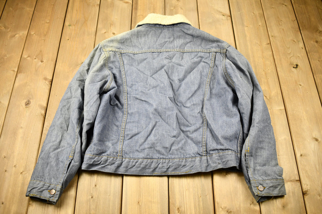 Vintage 1970s Genuine Roebucks Shearling Collar Jean Jacket