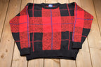 Vintage 1960s Woolrich Plaid Knitted Sweater