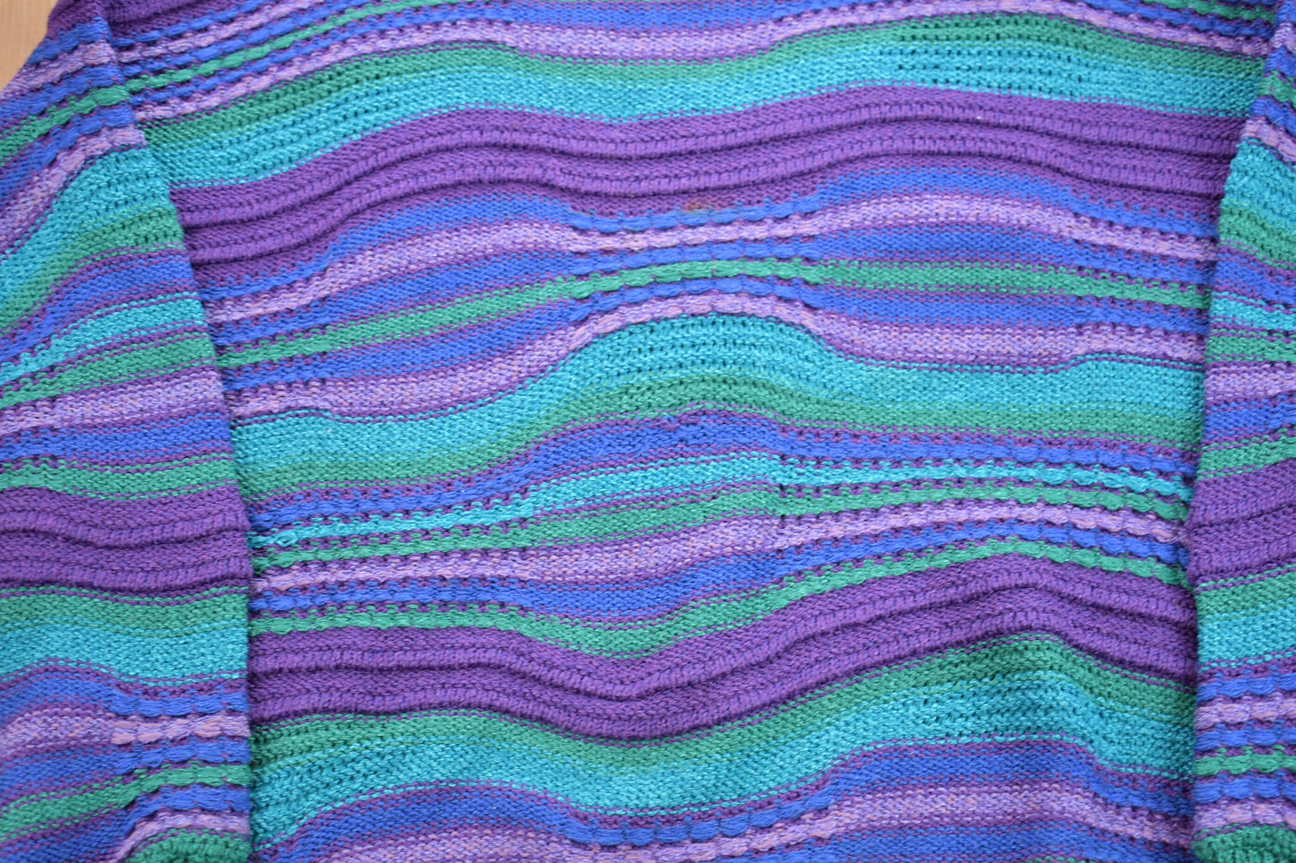 Vintage 1990s James Kenrob Striped 3D Knitted Sweater