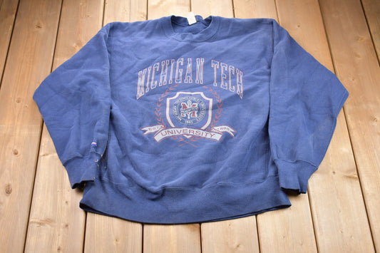 Vintage 1990s Jan Sport University of Michigan Tech Collegiate Crewneck / Vintage Jansport / NCAA Sweatshirt / Sportswear / Made In USA