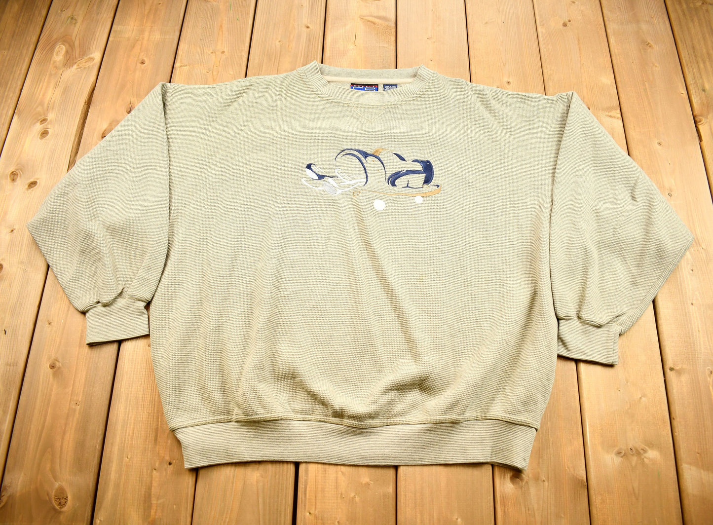Vintage 1990s Golfing Graphic Embroidered Crewneck / CS Sportswear Sweatshirt / Streetwear Pullover Sweatshirt / Retro Style