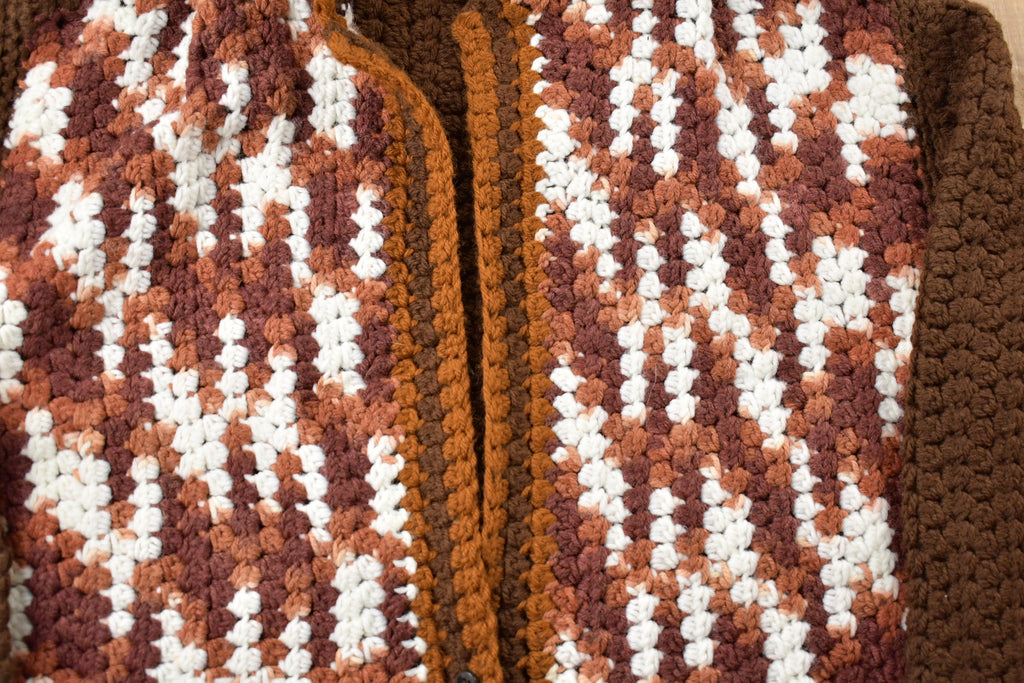 Vintage 1960s Crochet Knitted Sweater