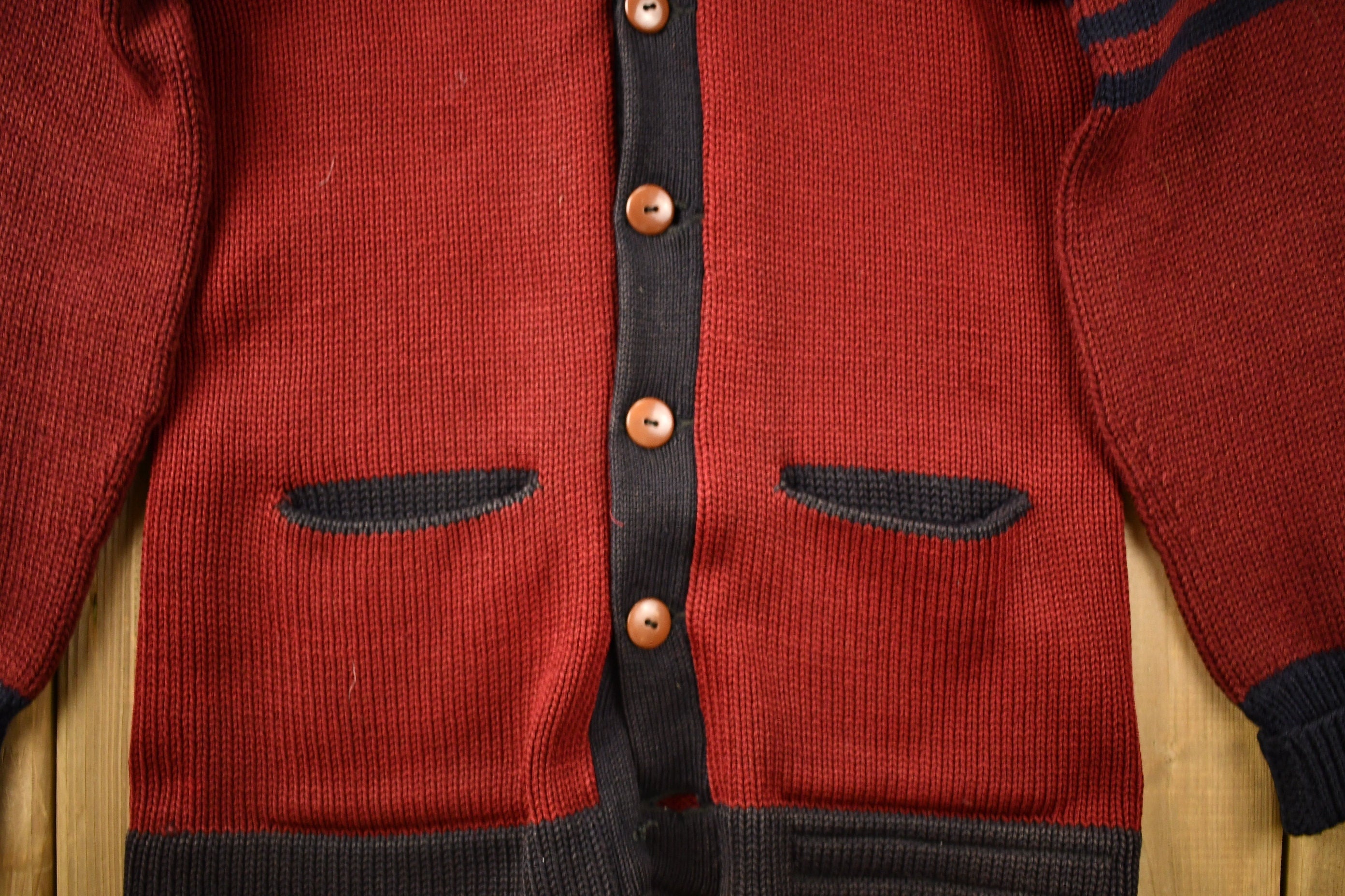 Vintage 1950s 100% Wool Knitted Cardigan Sweater