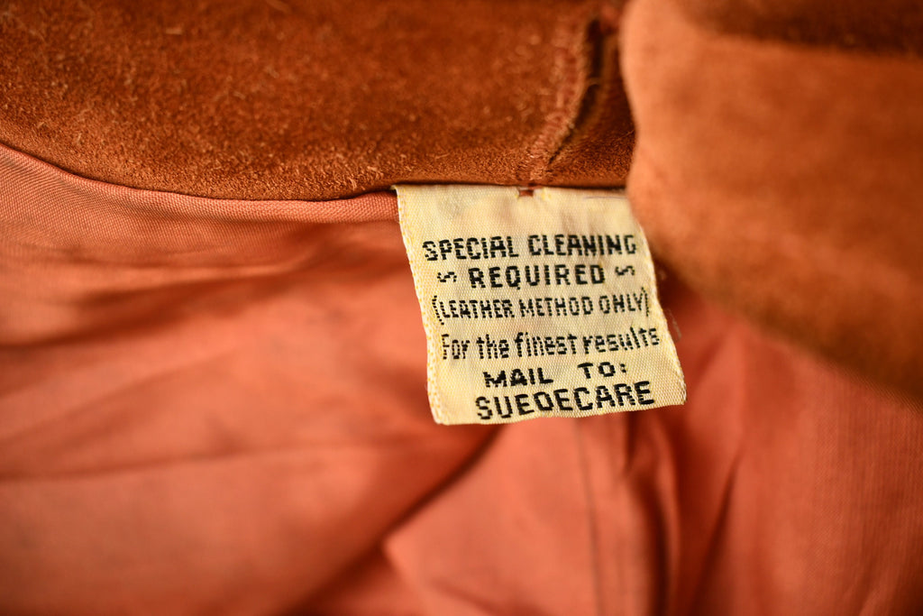 Vintage 1960s Burnt Orange Full Length Suede Leather Jacket