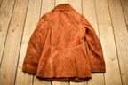 Vintage 1960s Burnt Orange Full Length Suede Leather Jacket