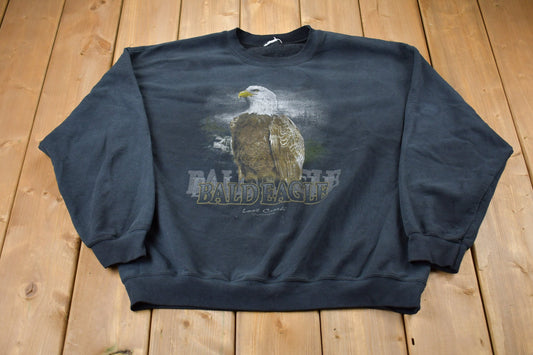 Vintage 1990s Bald Eagle Graphic Crewneck Sweatshirt / 90s Crewneck / Souvenir / Athleisure / Streetwear / Last Creek Outfitters Crewneck