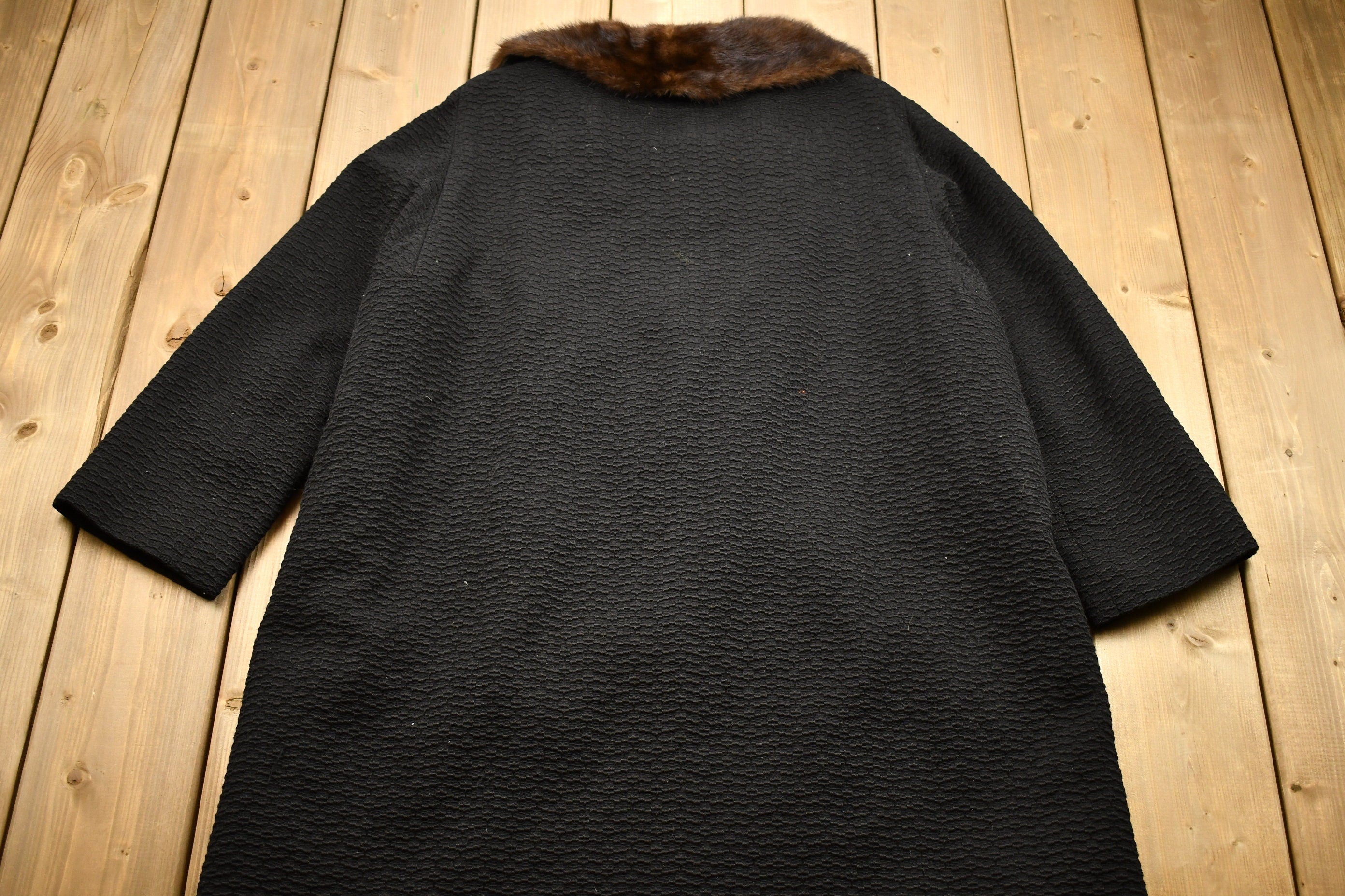 Vintage 1960s Fortsman Full Length Fur Collar Coat