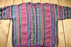 Vintage 1990s 3D Cable Knit Cotton Traders Sweater