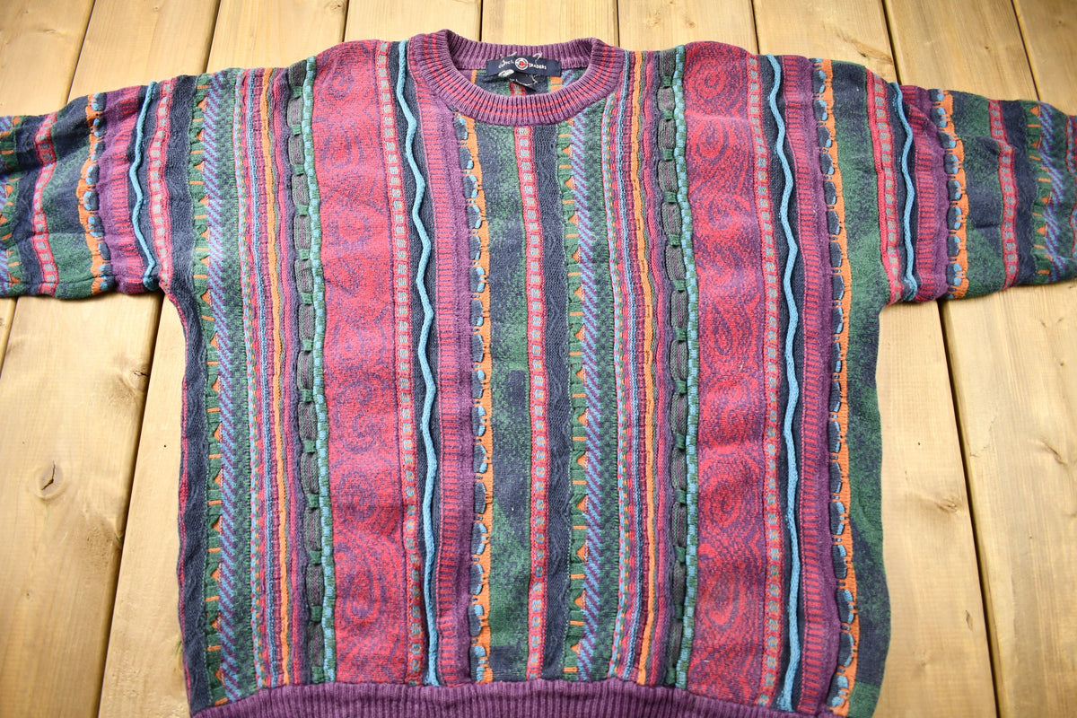 Vintage 1990s 3D Cable Knit Cotton Traders Sweater