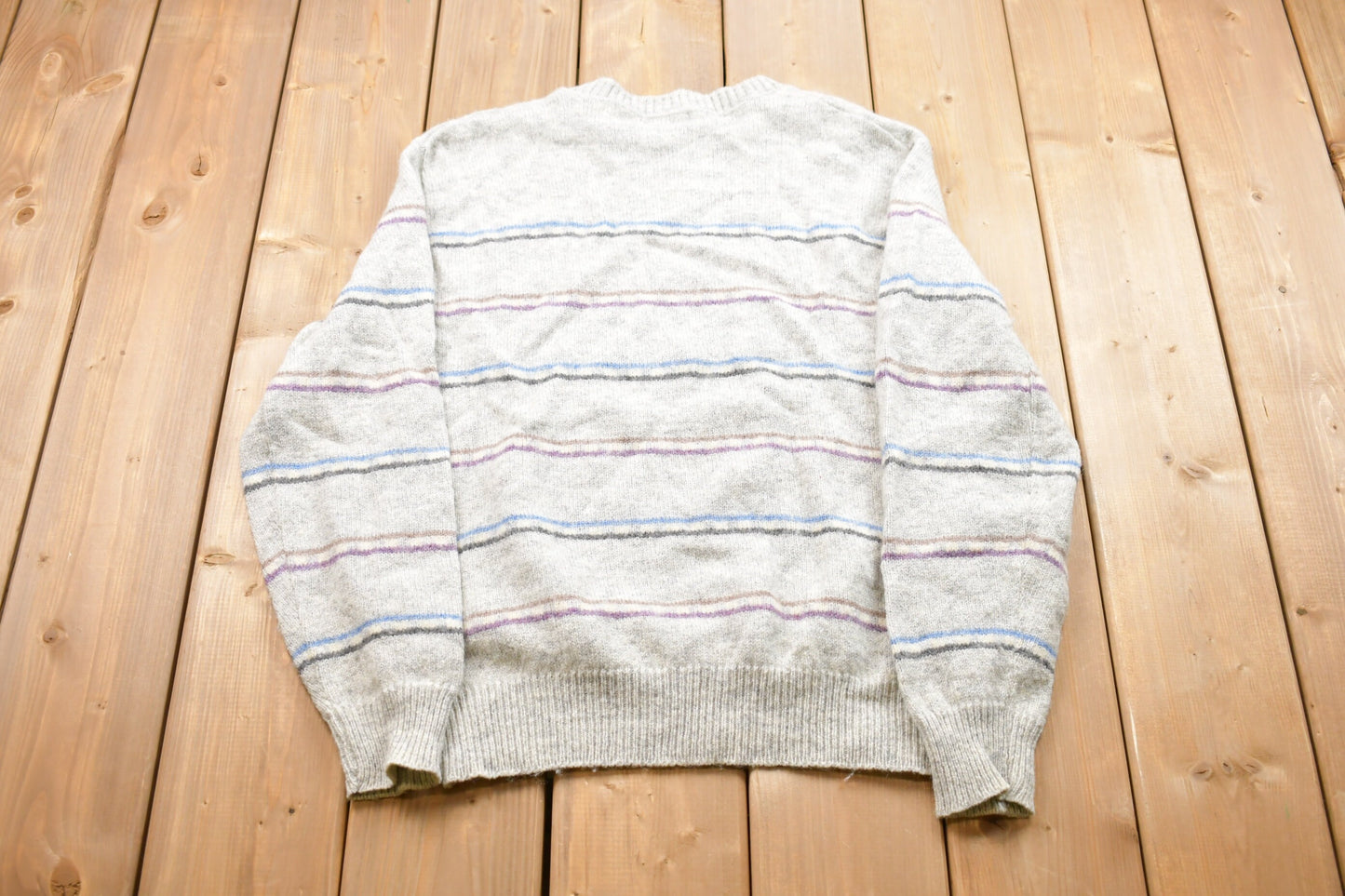 Vintage Knitted Sweater / Vintage 90s Crewneck / Pattern Sweater / Outdoor / Pullover Sweatshirt