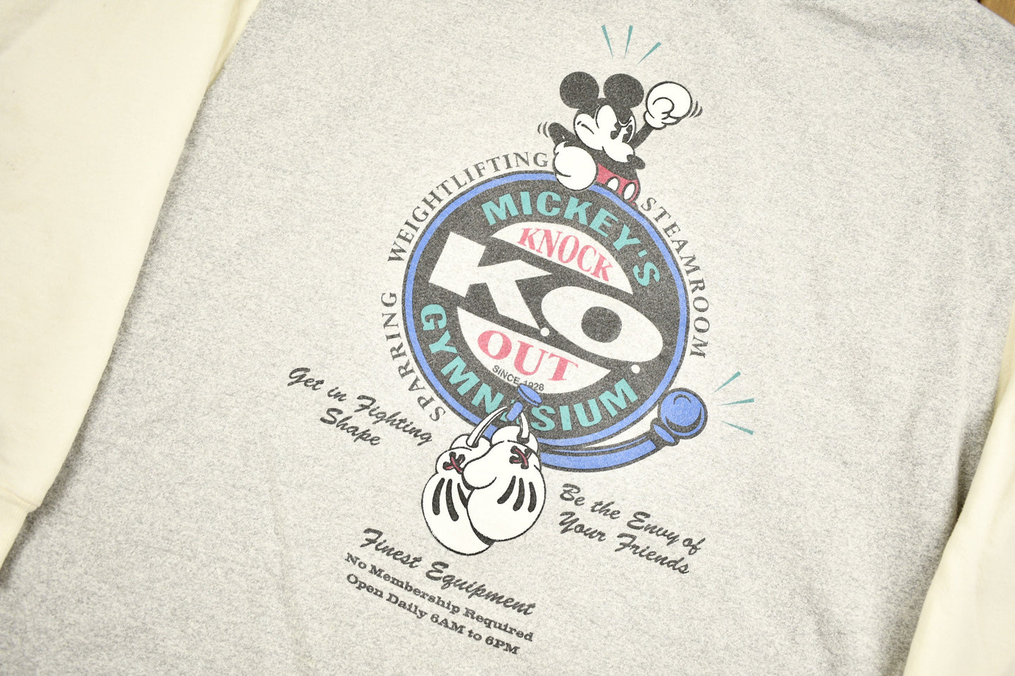 Vintage 1990s Mickeys Knockout Gymnasium Hoodie / Made In USA / Vintage Disney / Mickey Mouse / Vintage Cartoons / Heavy Weight