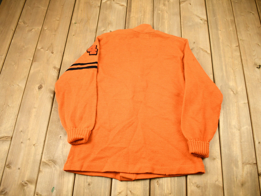 Vintage 1950s 100% Wool Collegiate Cardigan Knit Sweater