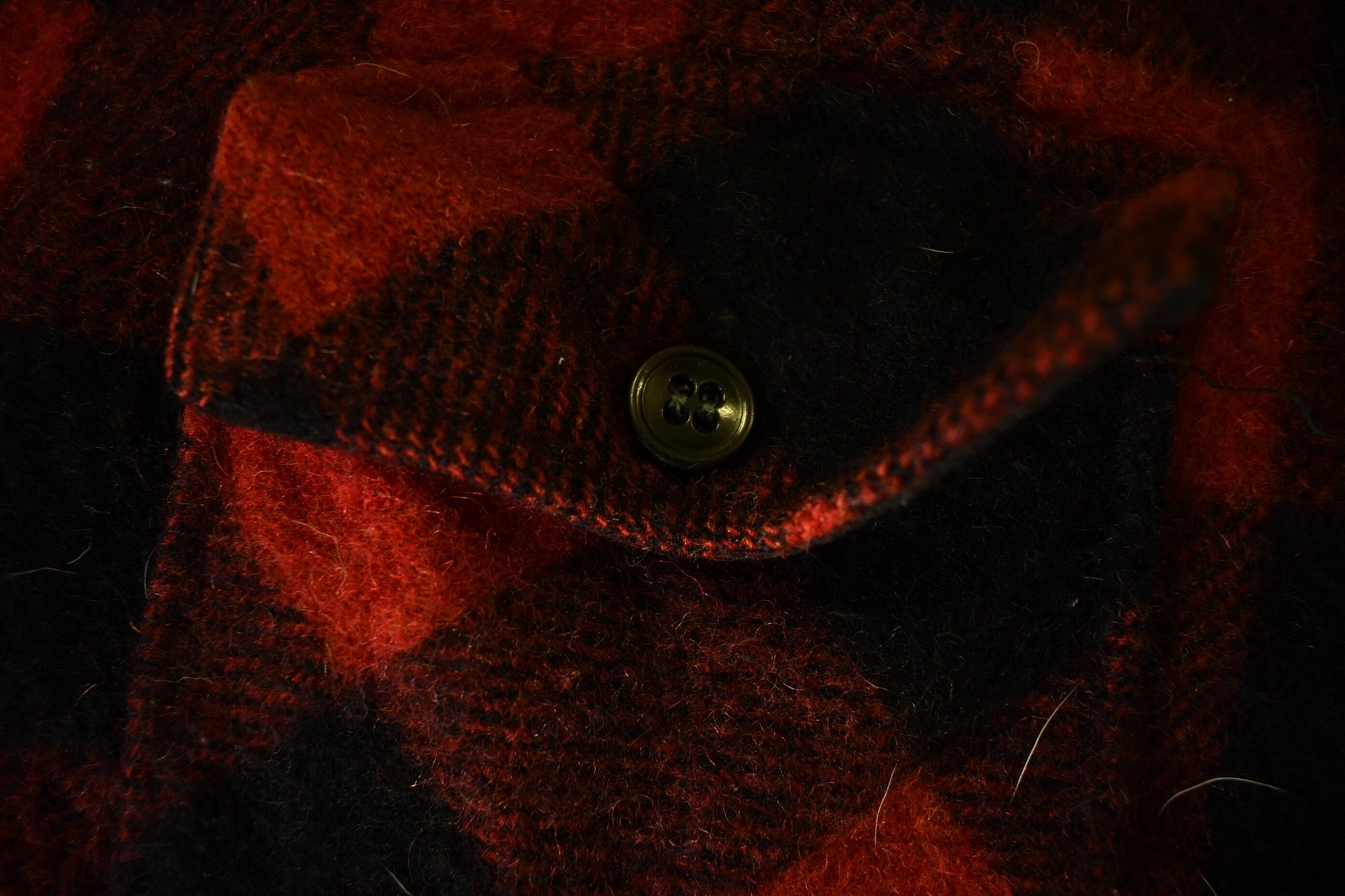 Vintage 1950s Winter King Buffalo Plaid Wool Button Up Shirt