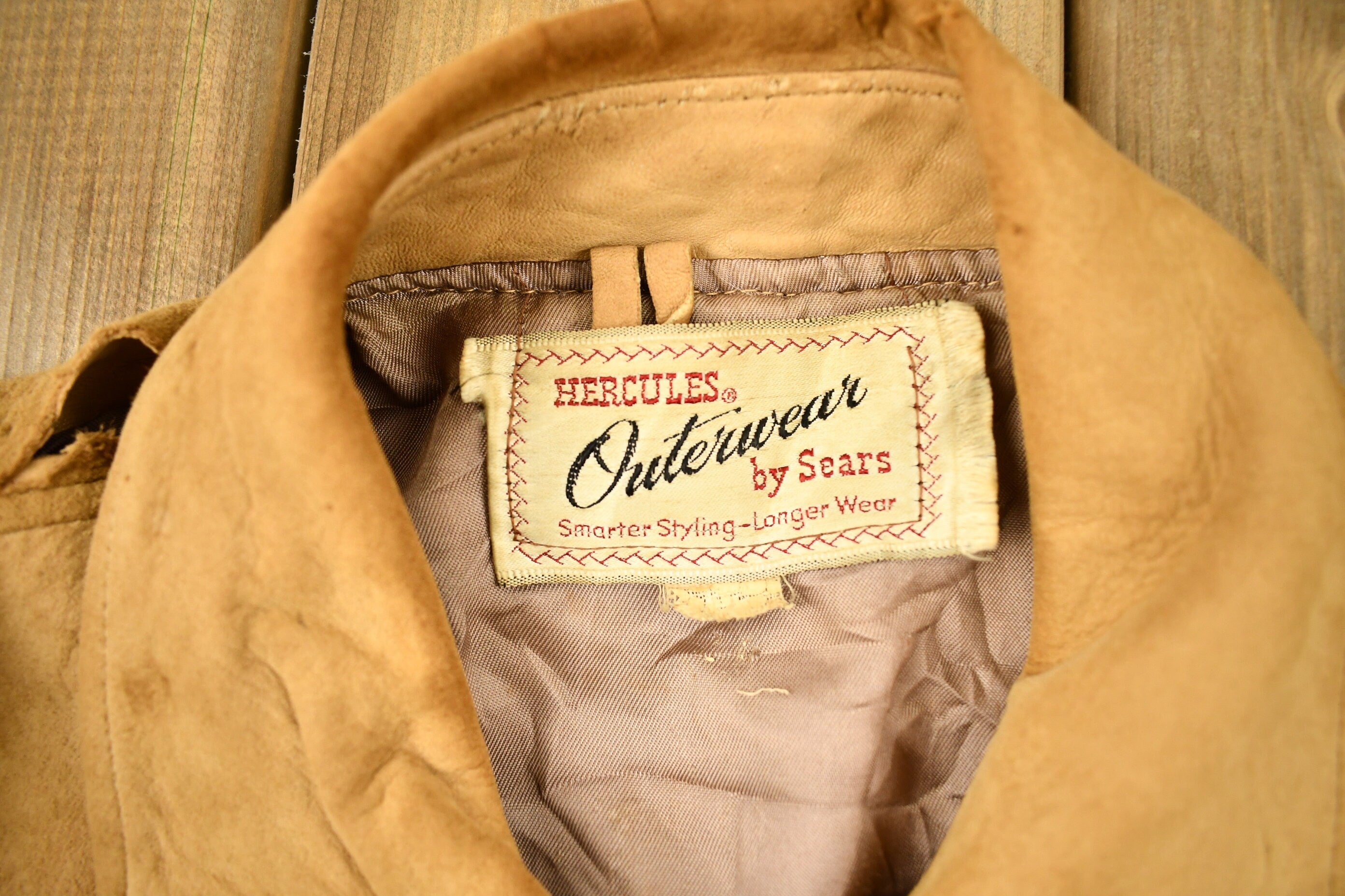 Vintage 1950s Hercules By Sears Buck Skin Suede Leather Jacket